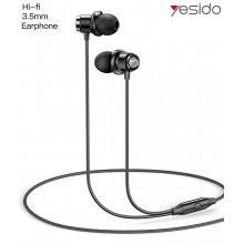 Наушники проводные вакуумные с микрофоном 3.5mm jack гарнитура для телефона смартфона планшета Yesido YH31 Black