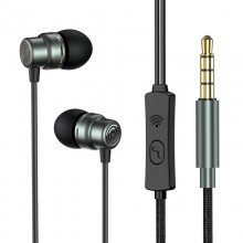 Наушники с Микрофоном 3.5mm jack Вакуумные Проводные (120 см)  Стерео Гарнитура Для Телефона Смартфона Ноутбука Yesido  YH-32 Black-Green
