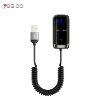 Автомобильный FM-трансмиттер Bluetooth-ресивер USB и AUX адаптер Yesido YAU32 Black 